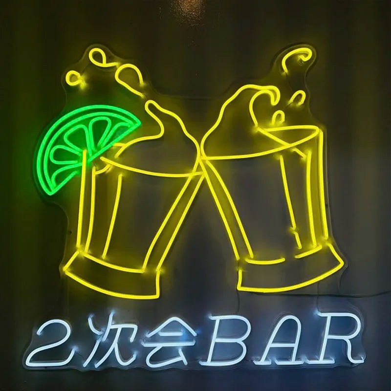 Neon sign of after-party bar