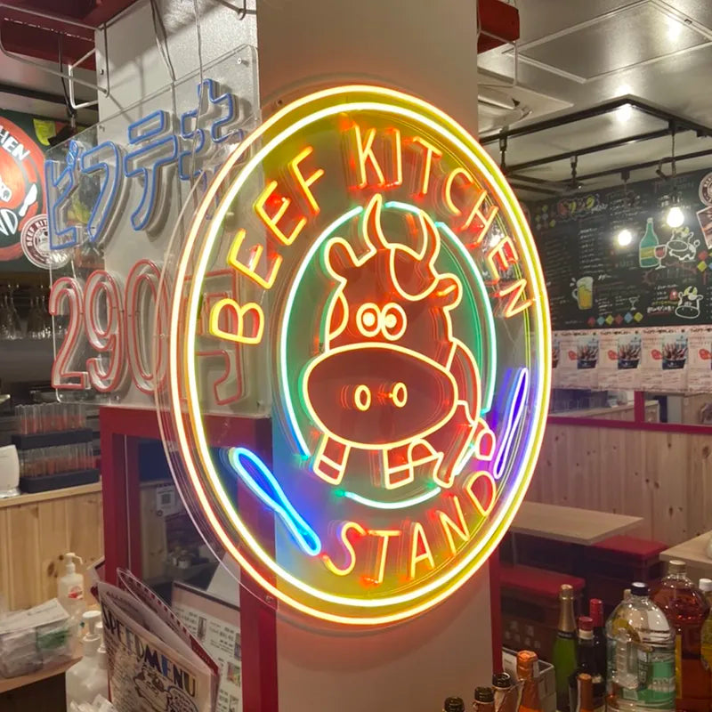 Beef Kitchen Stand neon sign