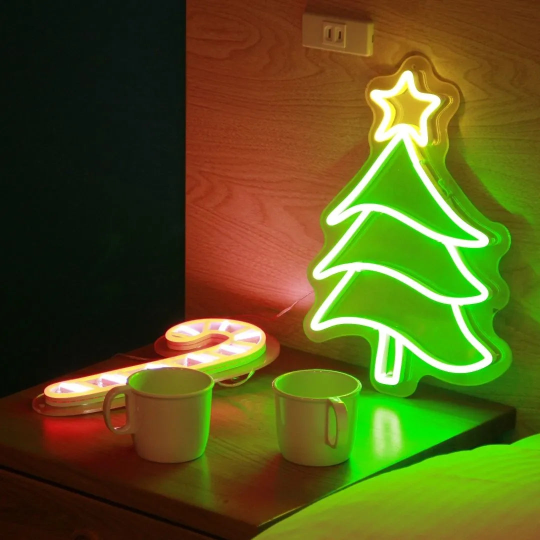 クリスマスツリー(緑) ☓ 店舗 ☓ オンサイン – ネオンサイン（ライト