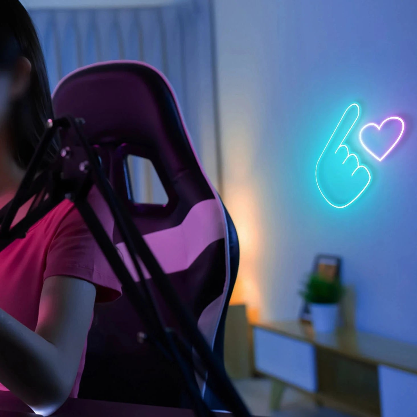 指ハート ☓ インテリア ☓ ネオンサイン – ネオンサイン(ライト 指ハート ☓ インテリア ☓ ネオンサイン – ネオンサイン(ライト