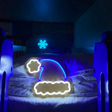 画像をギャラリービューアに読み込む, 水色の雪の結晶ネオンサイン