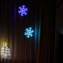Load image into Gallery viewer, 青色の雪の結晶ネオンサイン