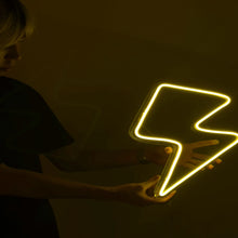 Load image into Gallery viewer, 雷マークの黄色のネオンサイン