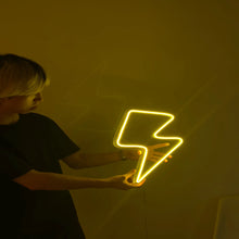 Load image into Gallery viewer, 雷マークの黄色のネオンサイン