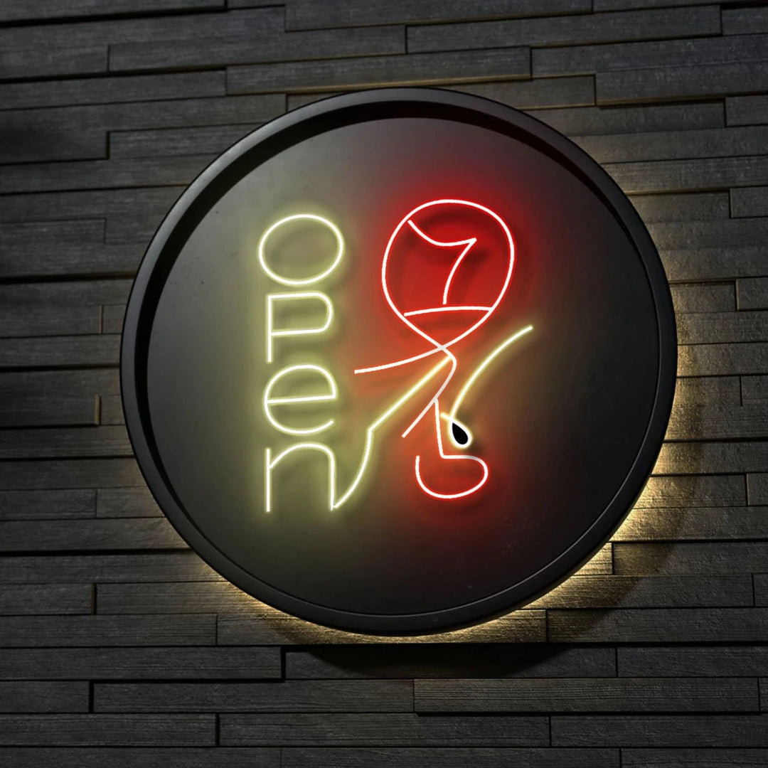 ワイングラス ☓ OPEN ☓ ネオンサイン – ネオンサイン（ライト・看板
